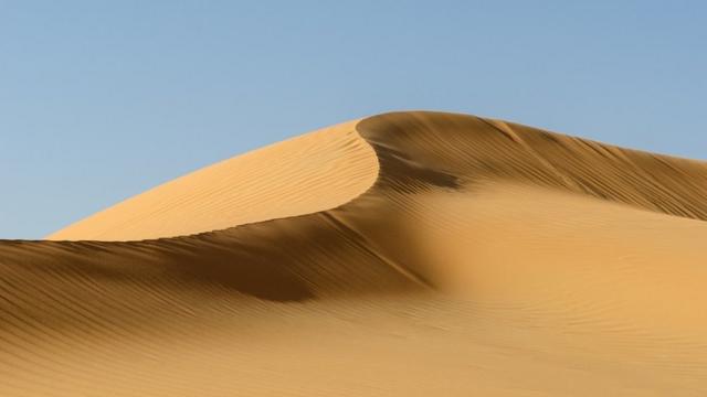 A sand dune in the desert