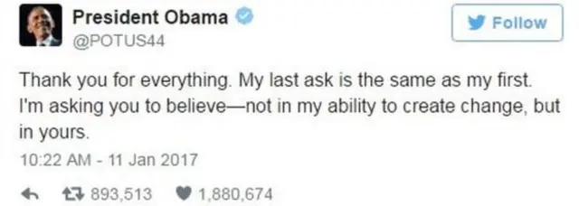 اوباما کی ٹویٹ