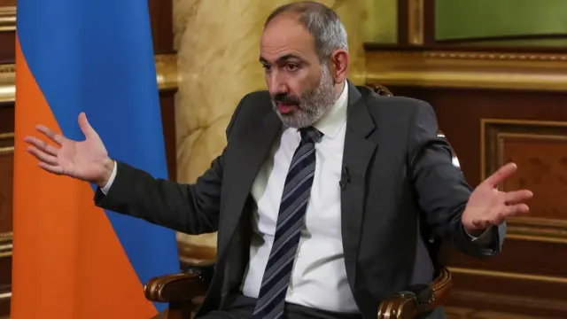 Armenian Prime Minister Nikol Pashinyan is pictured during an interview with Reuters in Yerevan, Armenia, 13 October, 2020.
