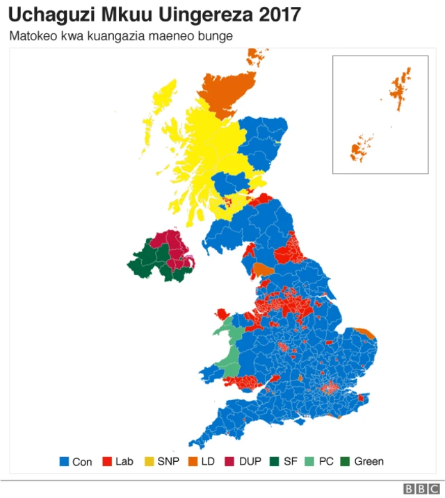 Matokeo ya uchaguzi wa Juni mwaka 2017