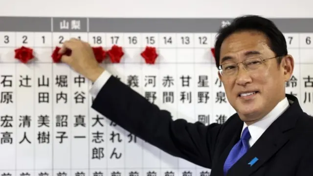 Japan election: PM Fumio Kishida declares victory for ruling LDP