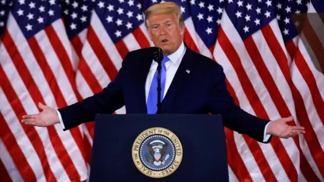 Donald Trump em discurso após votação nos EUA
