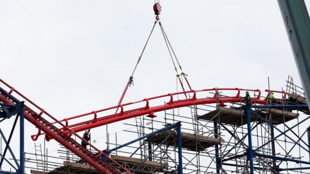 Blackpool Pleasure Beach s Big One fitted with new track