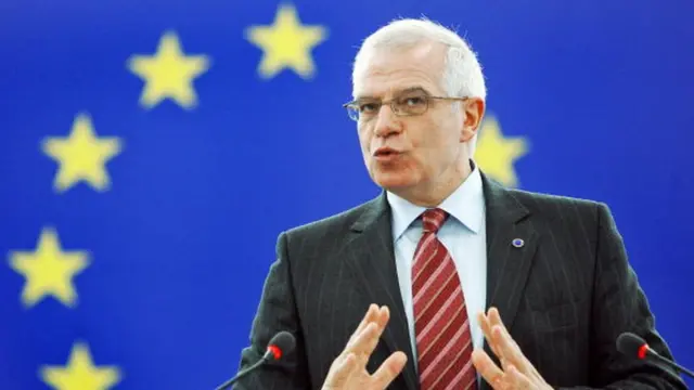 Josep Borrell, cuando presidía el Parlamento Europeo.