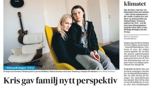 格蕾塔·桑伯格（Greta Thunberg）和母亲