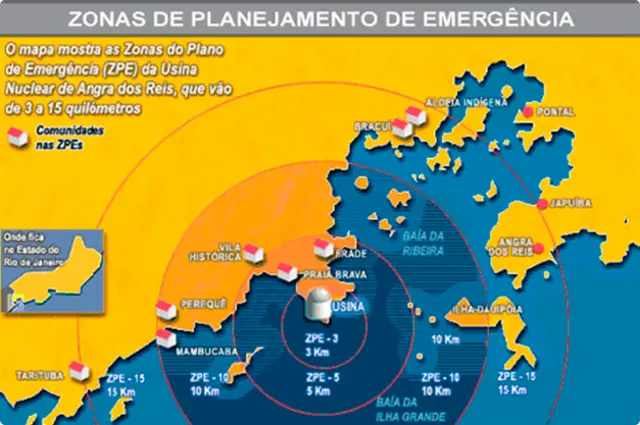 Mapa mostra diferentes raiossol casino rodadas gratisação para o planejamentosol casino rodadas gratisemergência da Central Nuclearsol casino rodadas gratisAngra