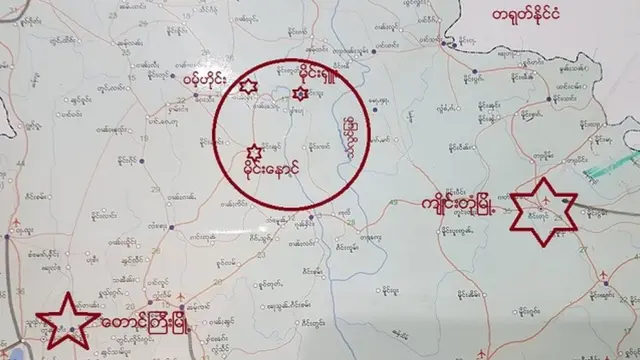 SSPP/SSA ဌာနချုပ်ဝမ်ဟိုင်းနဲ့ တပ်ဆုတ်ခိုင်းနေတဲ့ နေရာပြ မြေပုံ