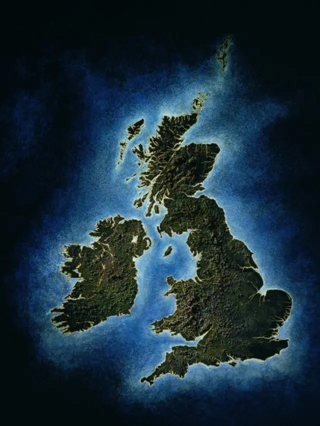 Mapa de Irlanda y Reino Unido