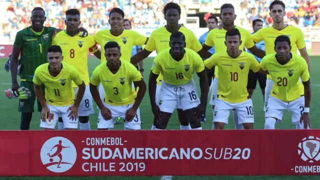 Once inicial de Ecuador en el partido contra Venezuela.