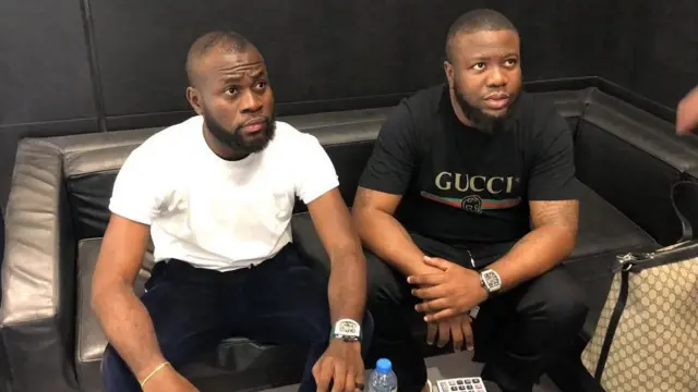 Nigerian comedian Lasisi Elenu and Hushpuppi