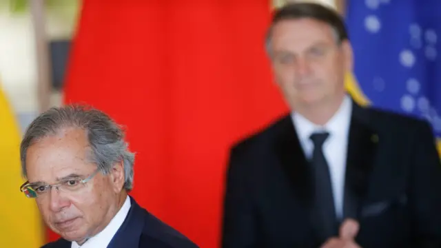 O ministro da Economia, Paulo Guedes, e o presidente Jair Bolsonaro