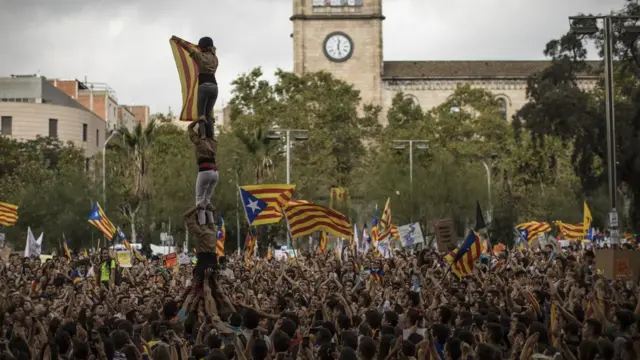 Barcelona'da bağımsızlık yanlısı eylemler düzenleniyor