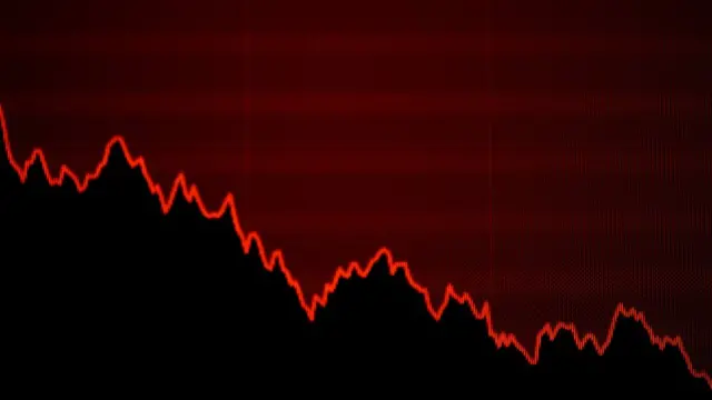 Gráfica de la bolsa de Nueva York.