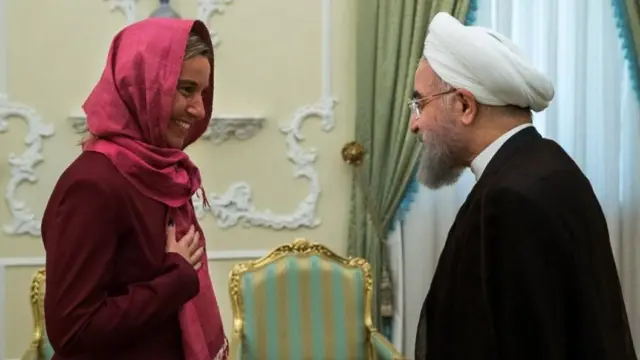 موگرینی در دیدار با روحانی در تهران