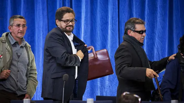 Miembros de las FARC en Oslo