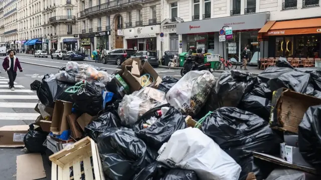 Мусор на улицах Парижа