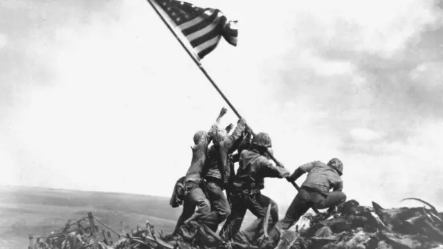the flag raising over Iwo Jima