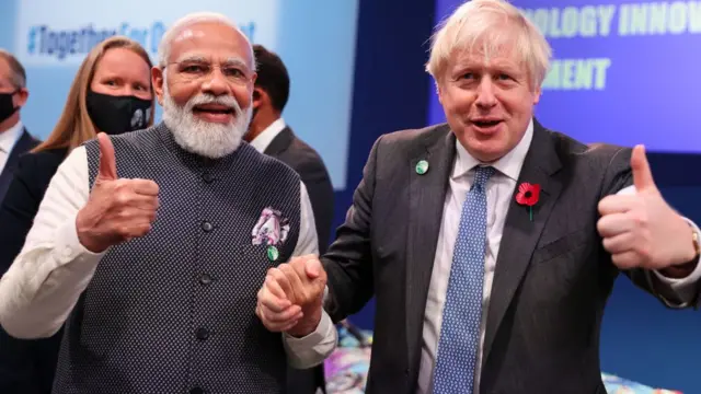 पीएम मोदी के साथ बोरिस जॉनसन