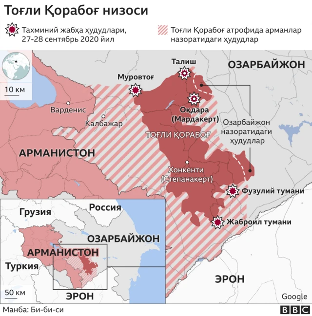 Тоғли Қорабоғ харитаси