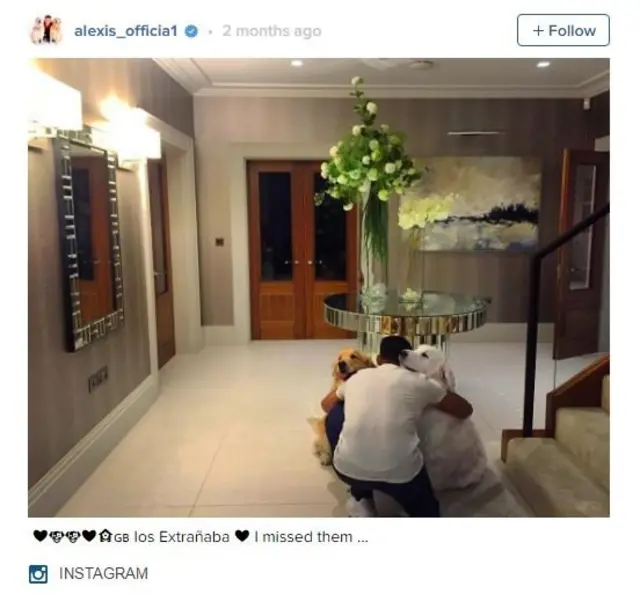 Alexis Sánchez en Instagram