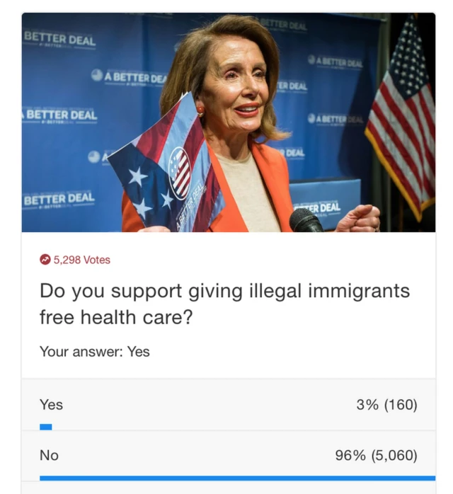 این یکی از آگهی‌های علیه نانسی پلوسی است که در وبسایت نشریه محافظه کار نشنال‌اینترست منتشر شده