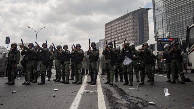 Funcionarios de la Guardia Nacional Bolivariana.