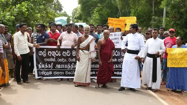 Protest in Sri Lanka against a Chinese development