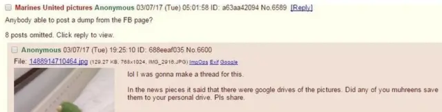 फ़ेसबुक पर मरीन्स के पोस्ट