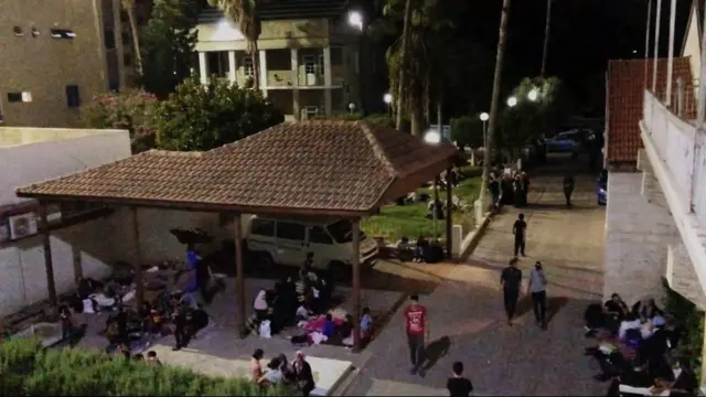 The Al-Ahli hospital compound before the blast