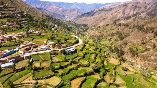 Ladang bertingkat dapat ditemukan tersebar di lereng curam Andes tengah
