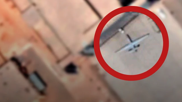 Satellite image of a drone on an airfield