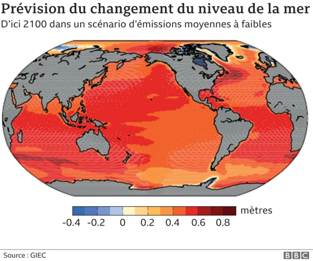 Graphique du niveau de la mer