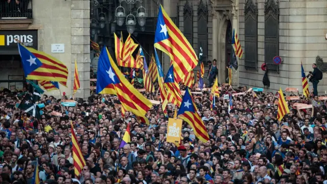 Manifestación a favor de la independencia de Cataluña.