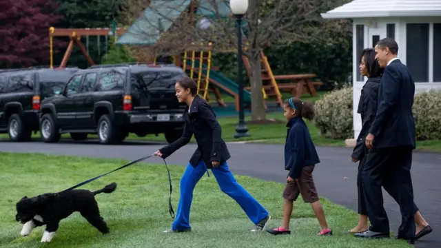 Obama com as filhas Sasha e Malia