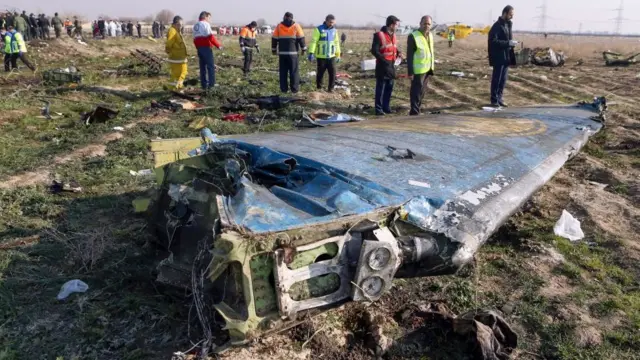 یوکرین کی فضائی کمپنی کے تباہ شدہ طیارہ کا ملبہ