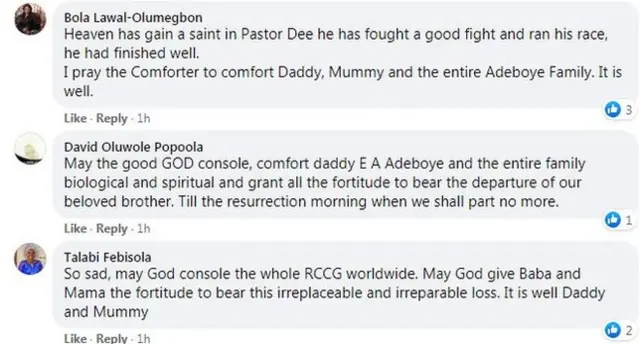 Ibanikẹdun iku Dare Adeboye