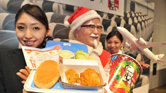 Bandeja com frango frito no Japão