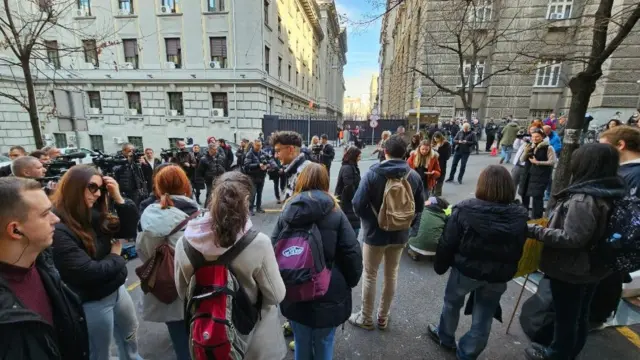 okupljanje studenata pre blokade
