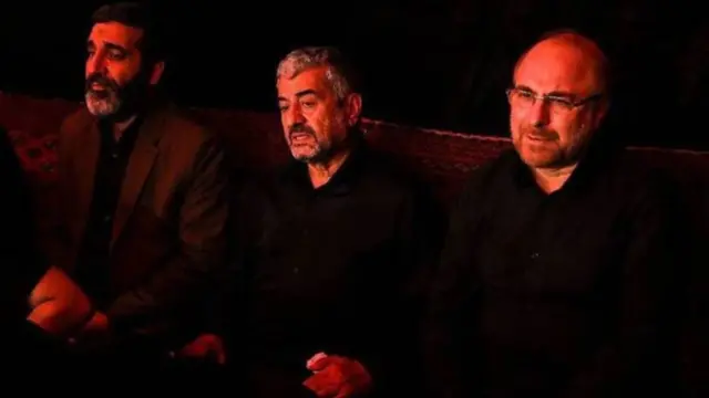 محمدباقر قالیباف در کنار محمدعلی جعفری