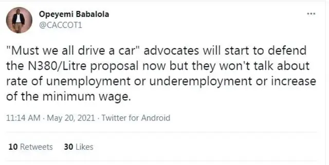 Latest fuel price in Nigeria