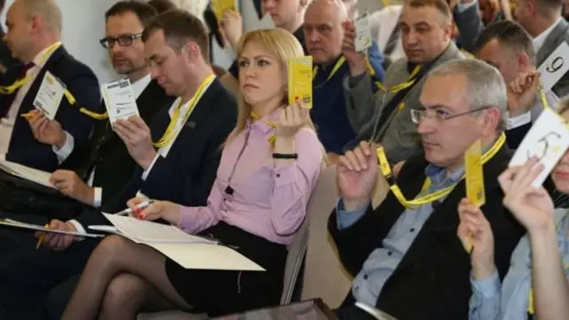 Михаил Ходорковский в окружении сподвижников