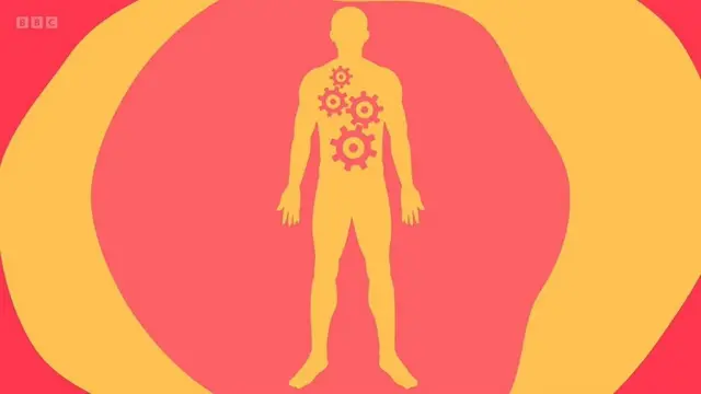 Dibujo de hombre con maquinaria adentro