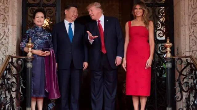 Hai nhà Tập và Trump tại khu dinh thự kiểu Tây Ban Nha, Mar-a-Lago