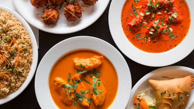 Platos de comida india picante