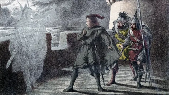 Иллюстрация 1856-1858 гг. к трагедии Шекспира "Гамлет", на которой принц датский встречается с призраком своего убитого отца