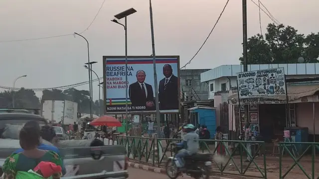 Poster in Bangui showing Vladimir Putin
