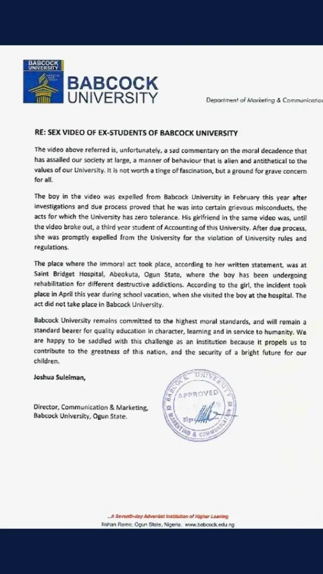 Atẹjade ti fasiti Babcock fisita