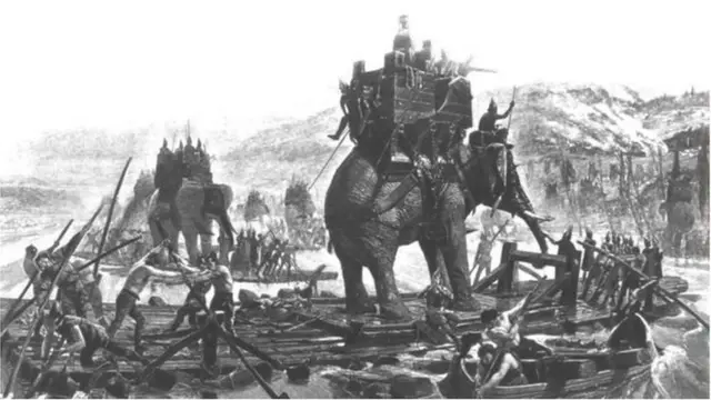 কার্থেজ আর রোমের মধ্যে যুদ্ধের কাল্পনিক চিত্র