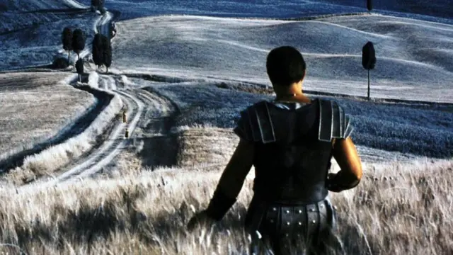 مشهد من فيلم المصارع للبطل ماكسيموس