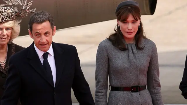 萨尔科奇与布吕尼2008年访问伦敦